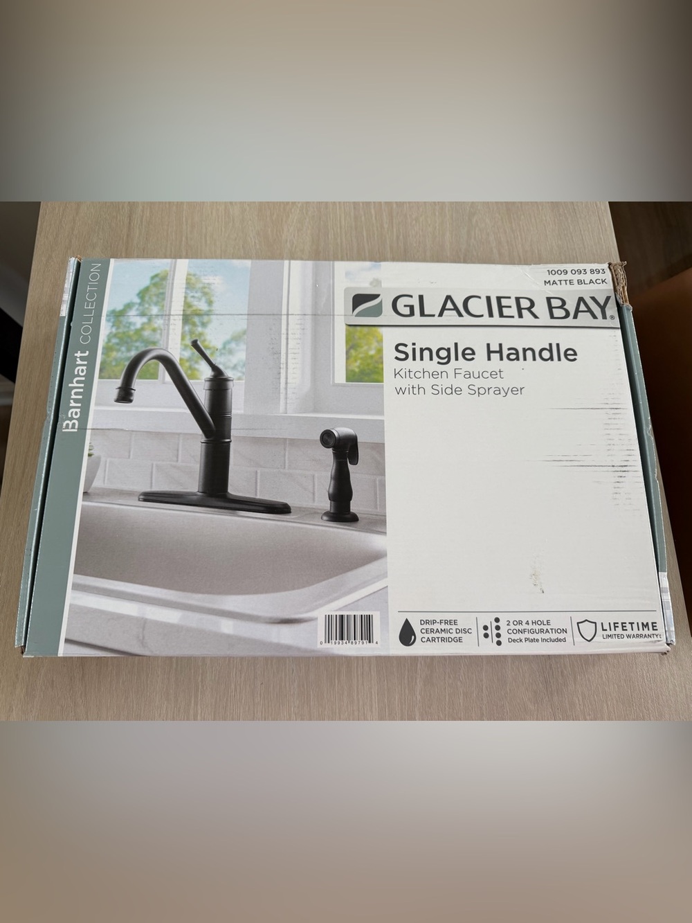 New Glacier Bay Barnhart Single Handle matte Black Kitchen Faucet Side Sprayer